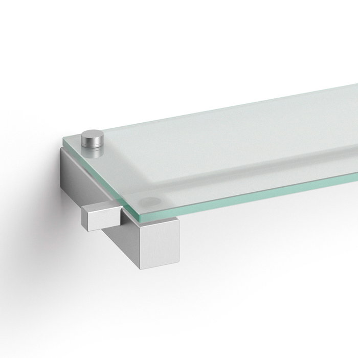 Zack Estante Baño Carvo Acero Y Vidrio Acabado Mate 66x12 cm